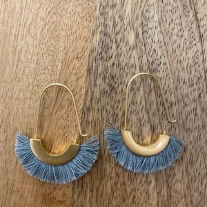 Madewell blue fringe earrings